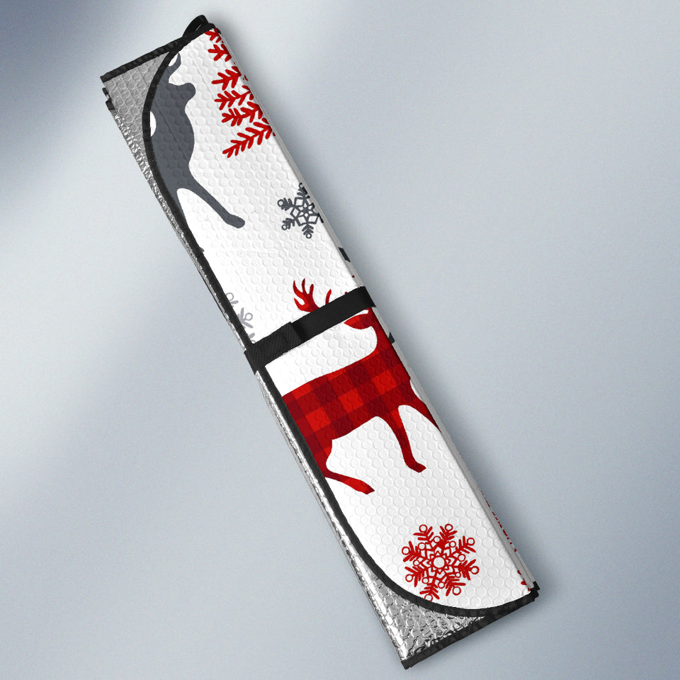 Deer Tree Snowflakes Chrismas Pattern Car Sun Shade