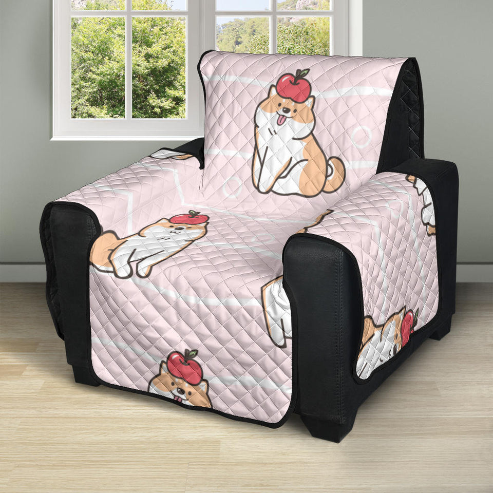 Cute Shiba Inu Dog Apple pattern Recliner Cover Protector