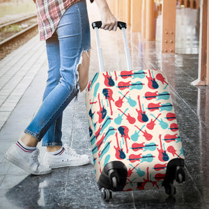 Red Blue Guitar Pattern Luggage Covers