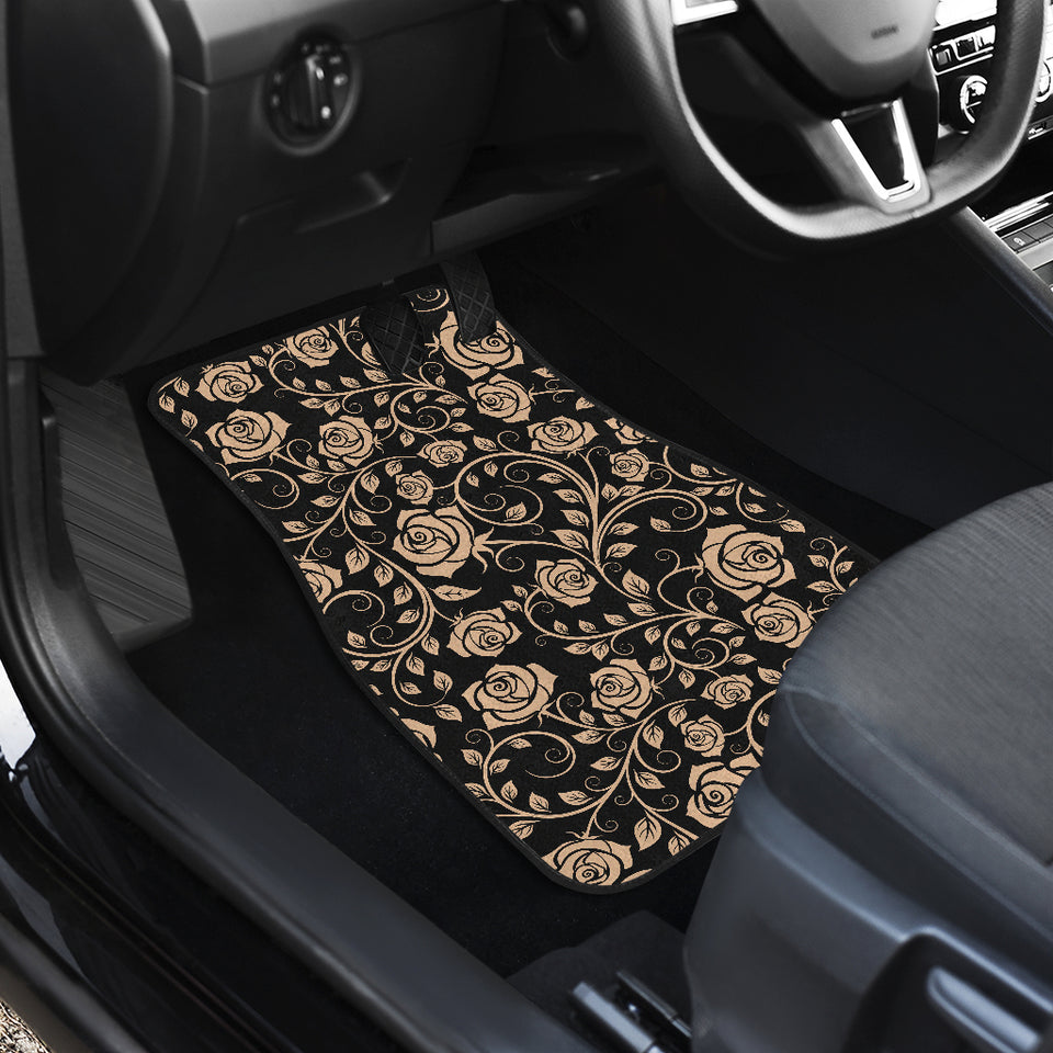 Rose Pattern Print Design 04 Front and Back Car Mats