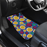 Passion Fruit Blue Background Front And Back Car Mats