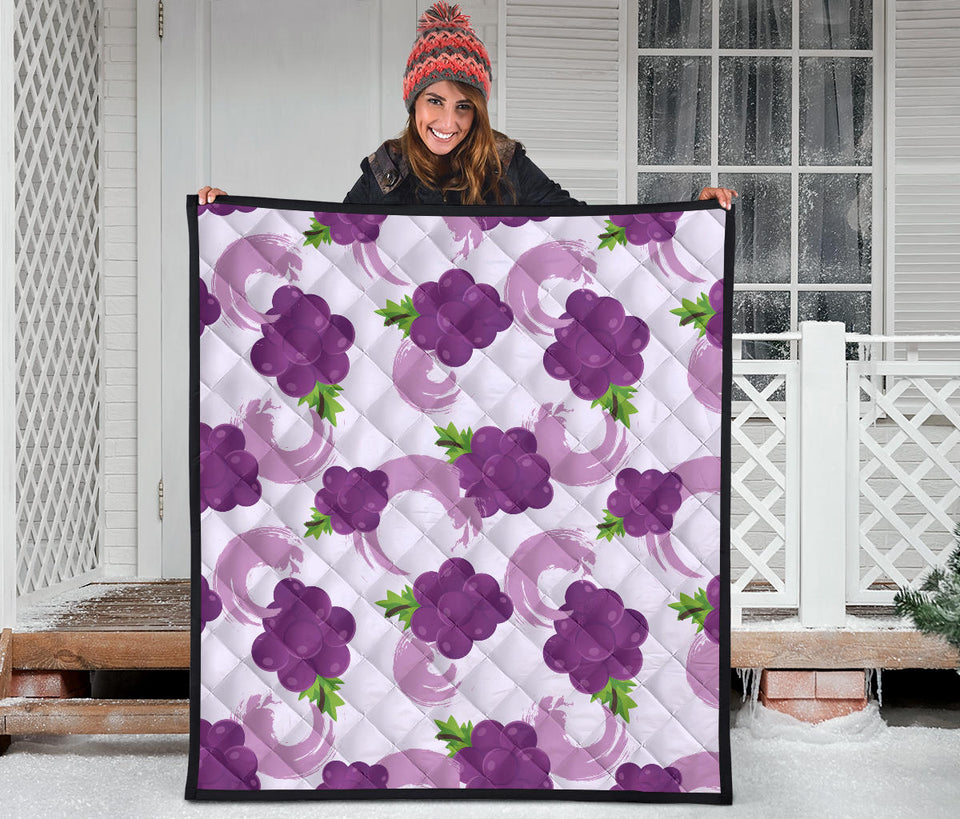 Cute Grape Pattern Premium Quilt