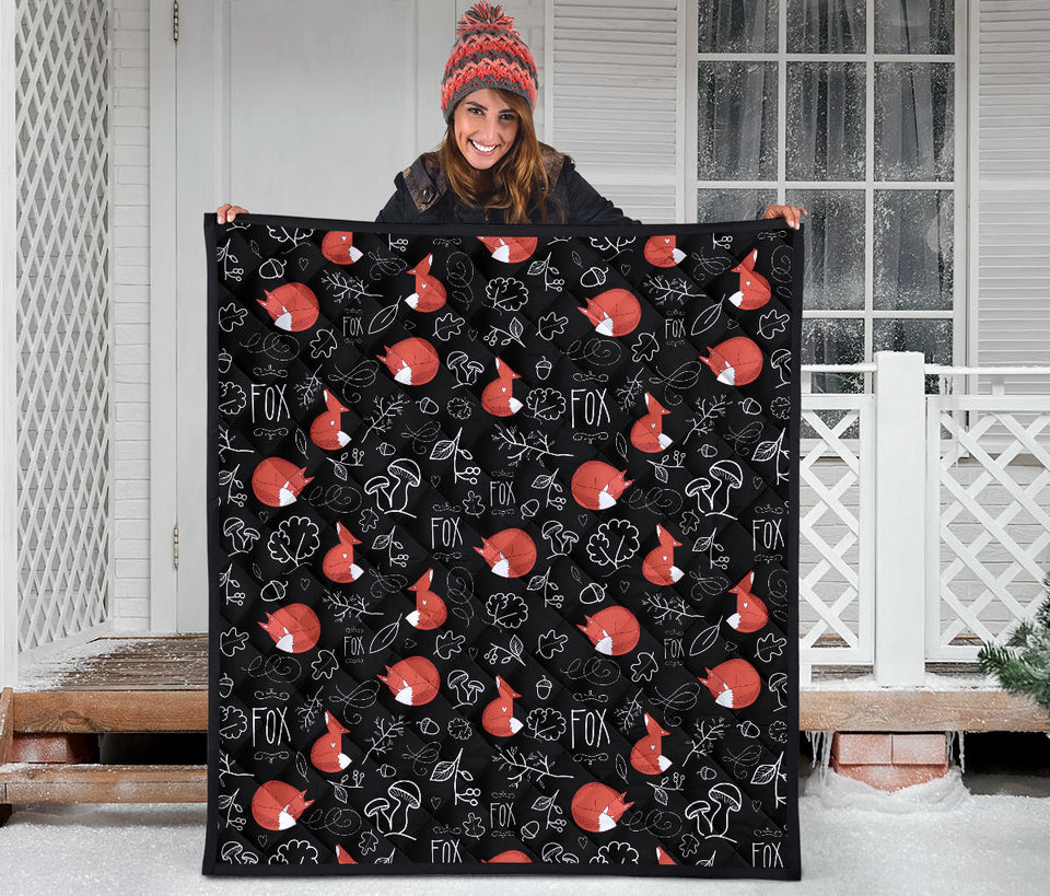 Fox Sleeping Fox Pattern Premium Quilt