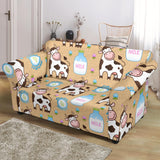Cow Bottle Of Milk Pattern Loveseat Couch Slipcover