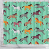 Colorful Horses Pattern Shower Curtain Fulfilled In US