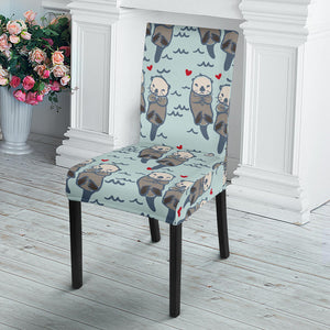 Lovely Sea Otter Pattern Dining Chair Slipcover