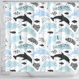 Cute Dolphins Childish Style Pattern Shower Curtain Fulfilled In US