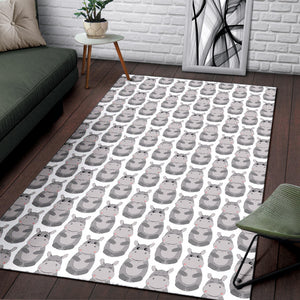 Hippopotamus Pattern Print Design 05 Area Rug
