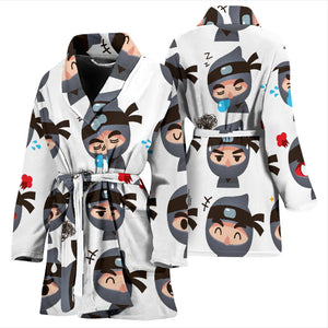 Cute Ninja Design Pattern Women'S Bathrobe