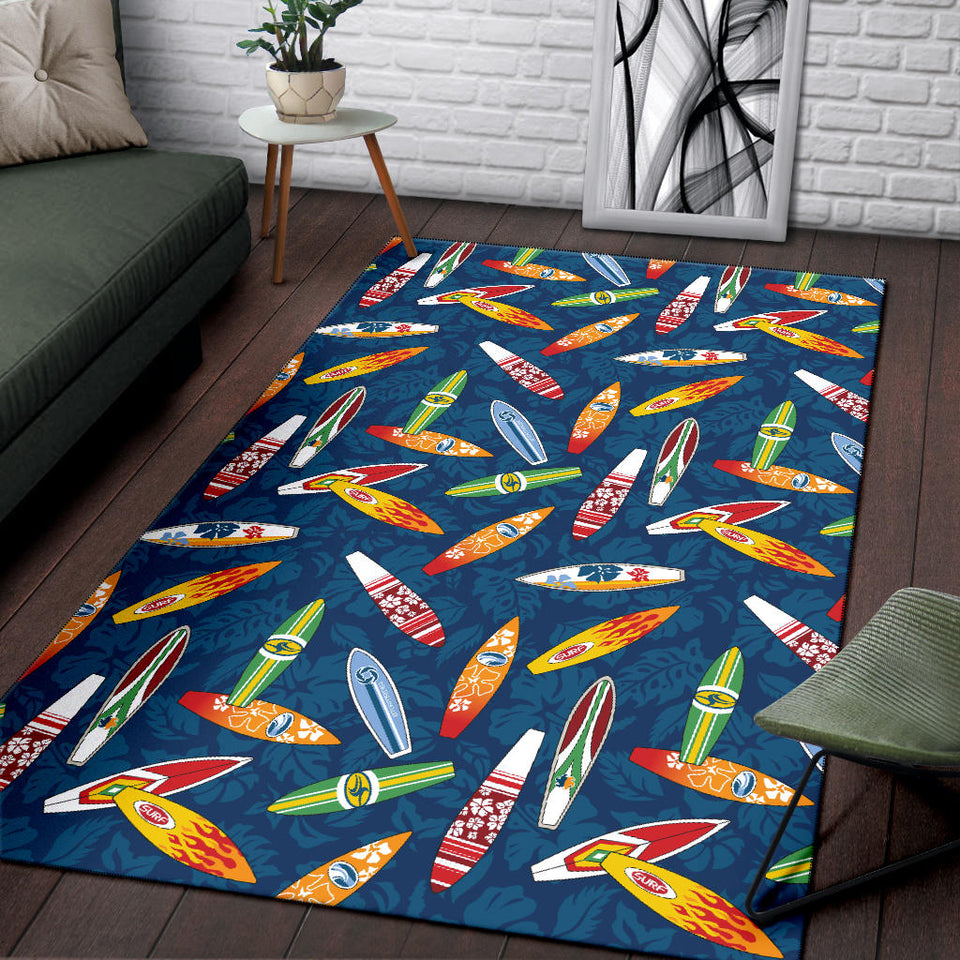 Surfboard Pattern Print Design 01 Area Rug