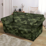 Digital Green Camo Camouflage Pattern Loveseat Couch Slipcover