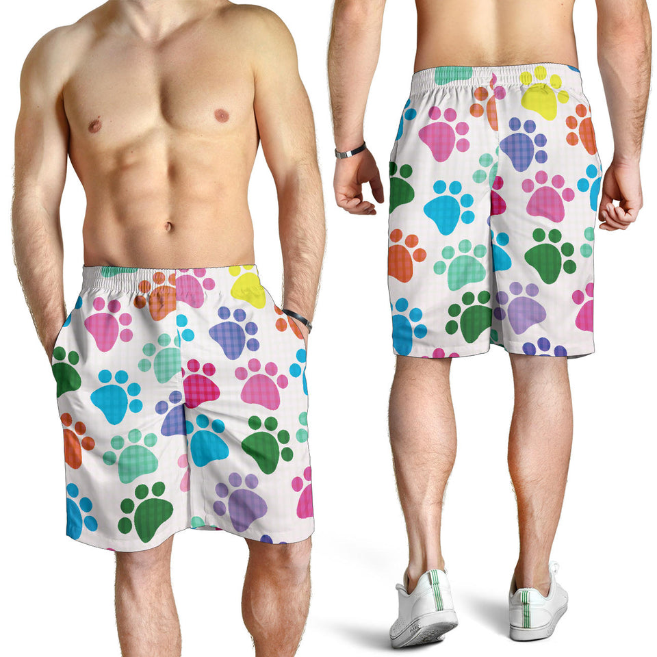 Dog Paws Pattern Print Design 01 Men Shorts
