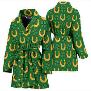 Horseshoes Pattern Print Design 05 Women's Bathrobe