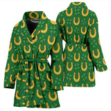 Horseshoes Pattern Print Design 05 Women's Bathrobe