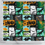 Dinosaurs Print Pattern Shower Curtain Fulfilled In US