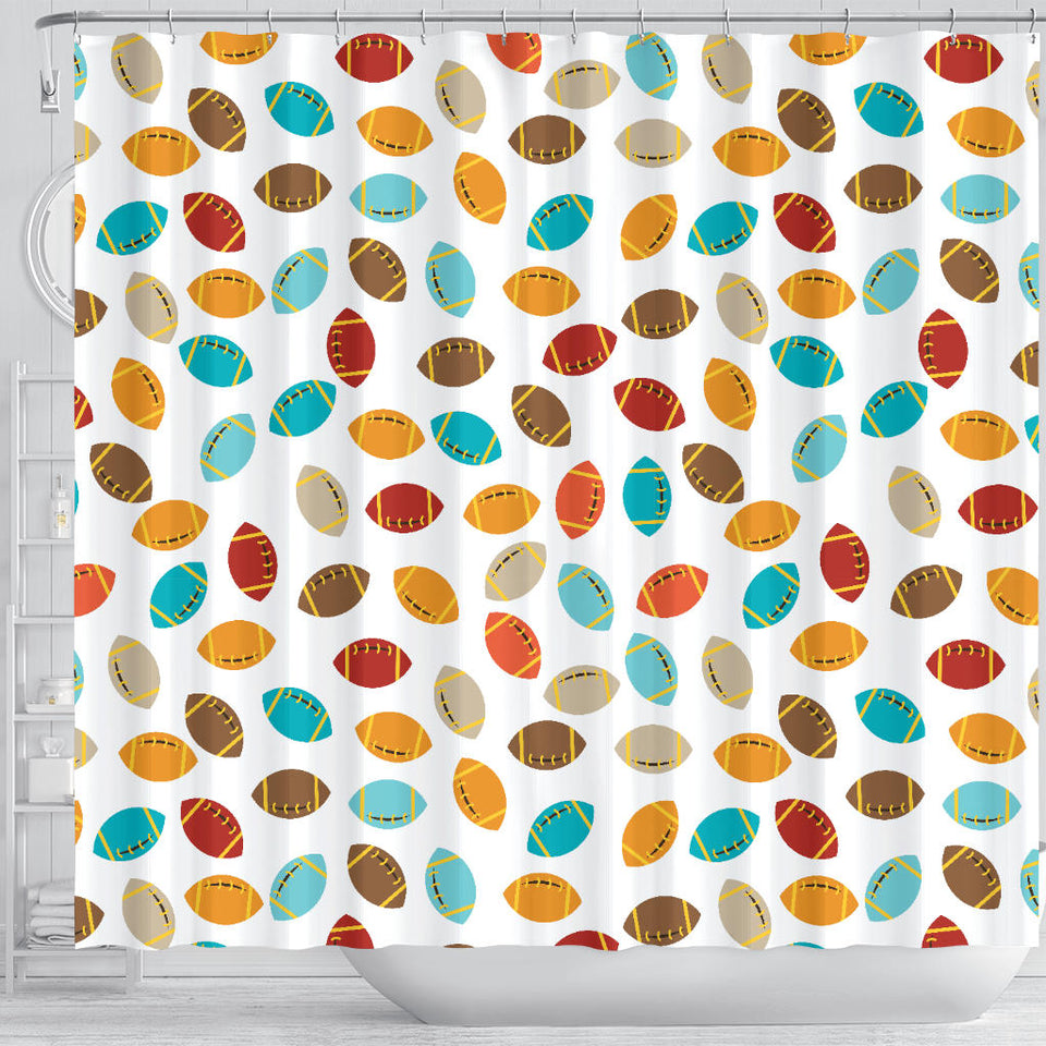 Colorful American Football Ball Pattern Shower Curtain Fulfilled In US