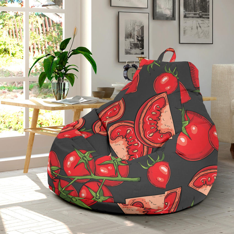 Tomato Black Background Bean Bag Cover