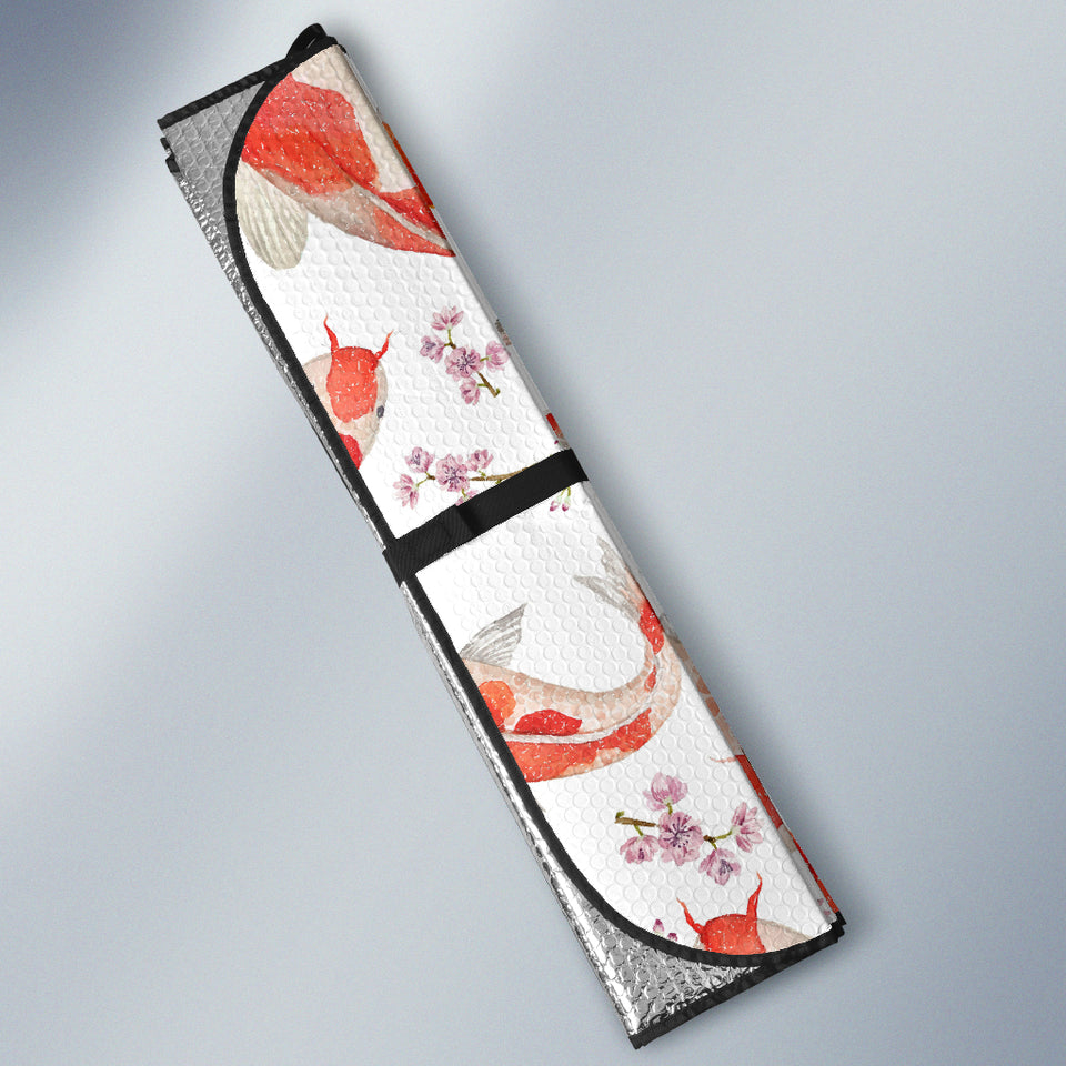 Watercolor Koi Fish Carp Fish Pattern Car Sun Shade