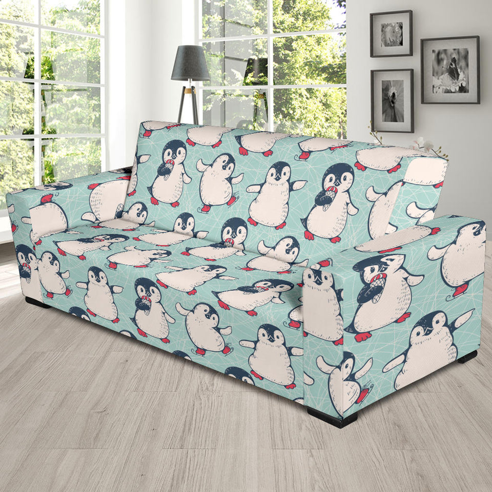 Cute Penguin Pattern Sofa Slipcover