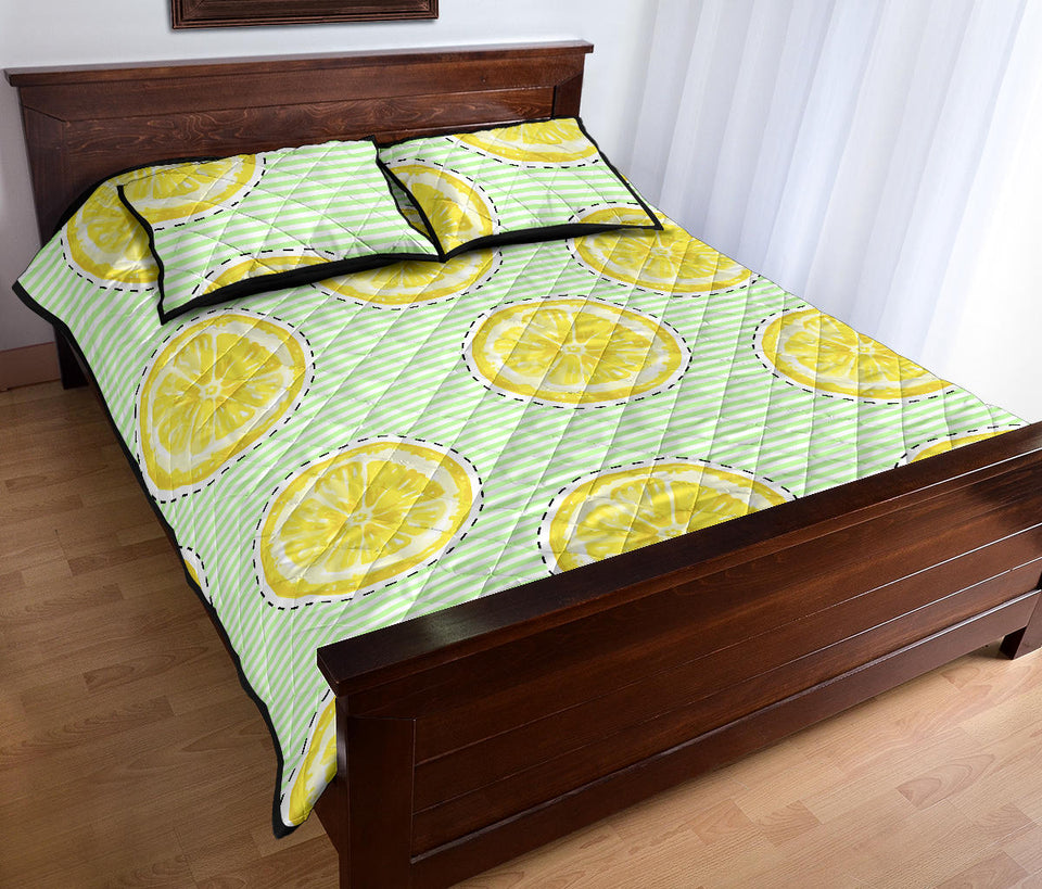 slice of lemon pattern Quilt Bed Set