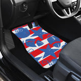 American Football Ball Star Stripes Pattern Front And Back Car Mats