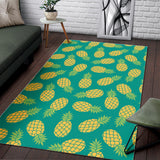 Pineapples Pattern Green Background Area Rug