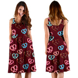 Pretzels Pattern Print Design 05 Sleeveless Midi Dress