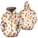 Peanuts Pattern Zip Up Hoodie