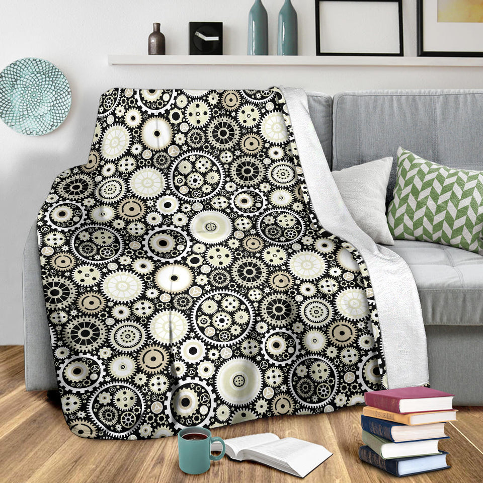 Gear Pattern Print Design 02 Premium Blanket
