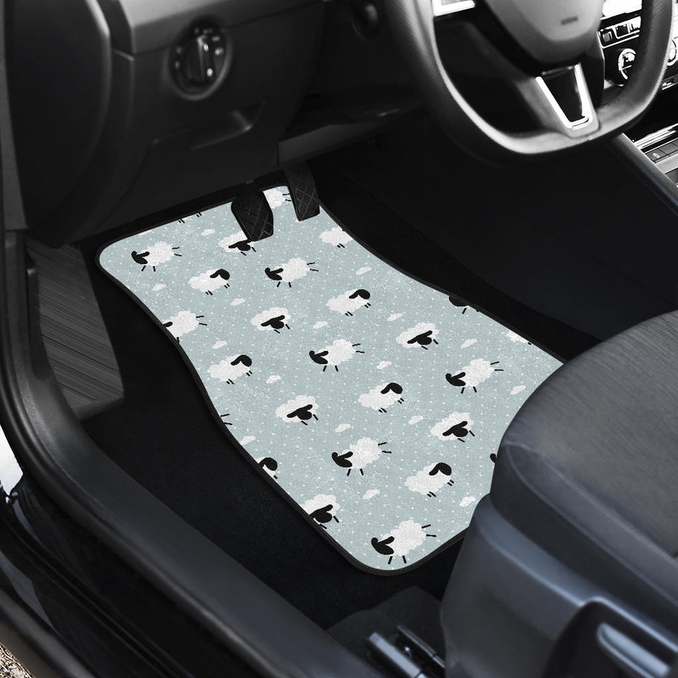 Sheep Polka Dot Cloud Pattern Front Car Mats