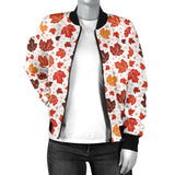 Colorful Maple Leaf Pattern Women'S Bomber Jacket