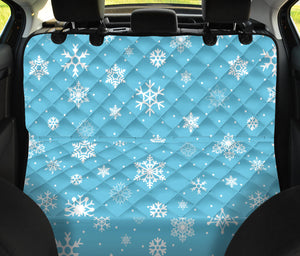 Snowflake Pattern Blue Background Dog Car Seat Covers