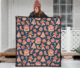 Christmas Gingerbread Cookie Pattern Premium Quilt