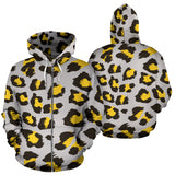 Gary Leopard Print Pattern Zip Up Hoodie