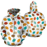 Colorful American Football Ball Pattern Zip Up Hoodie