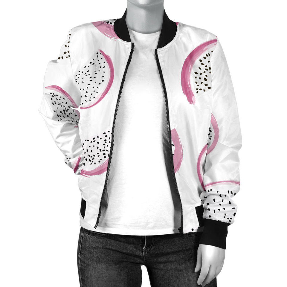 Dragon Fruit Pattern Women'S Bomber Jacket