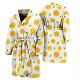 Oranges Leaves Pattern Men'S Bathrobe