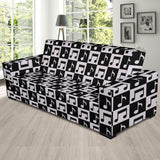 Music Notes Pattern Print Design 01 Sofa Slipcover