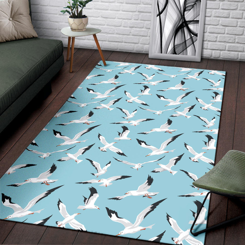 Seagull Pattern Print Design 01 Area Rug