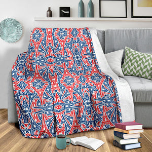 Eiffel Tower Pattern Print Design 02 Premium Blanket