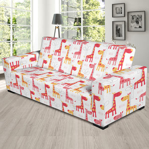 Giraffe Pattern Print Design 03 Sofa Slipcover