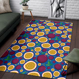 Passion Fruit Blue Background Area Rug