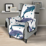 Dolphins pattern dotted background Chair Cover Protector