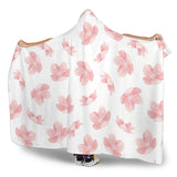 Pink Sakura Cherry Blossom Pattern Hooded Blanket