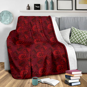 Rose Pattern Print Design 03 Premium Blanket