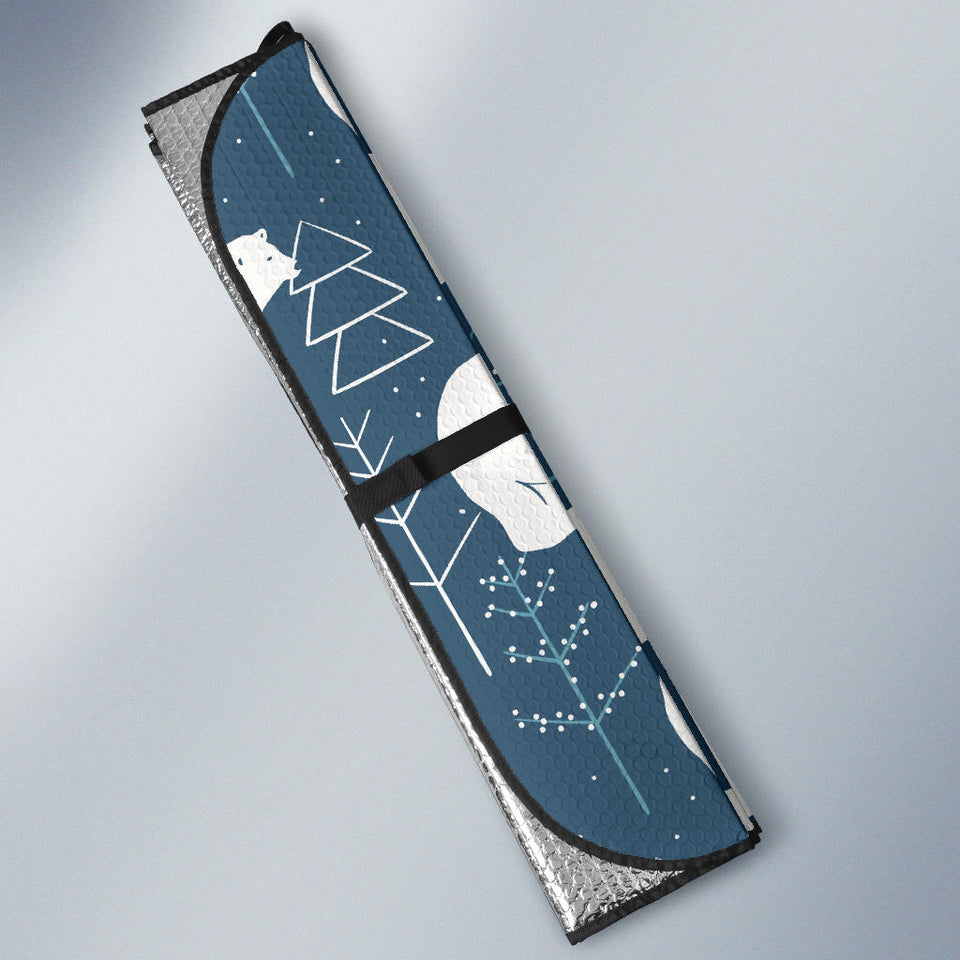 Polar Bear Mother Her Child Pattern Car Sun Shade