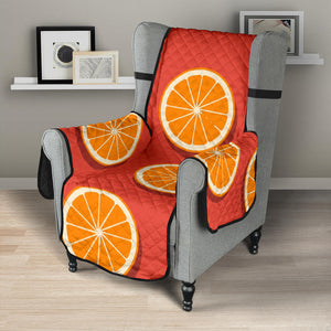 Oranges pattern red background Chair Cover Protector