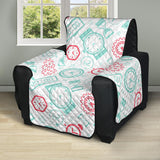 Clock time pattern blackground Recliner Cover Protector