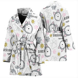 Siberian Husky Design Pattern Women'S Bathrobe
