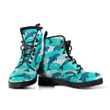 Dolphin Sea Pattern Leather Boots